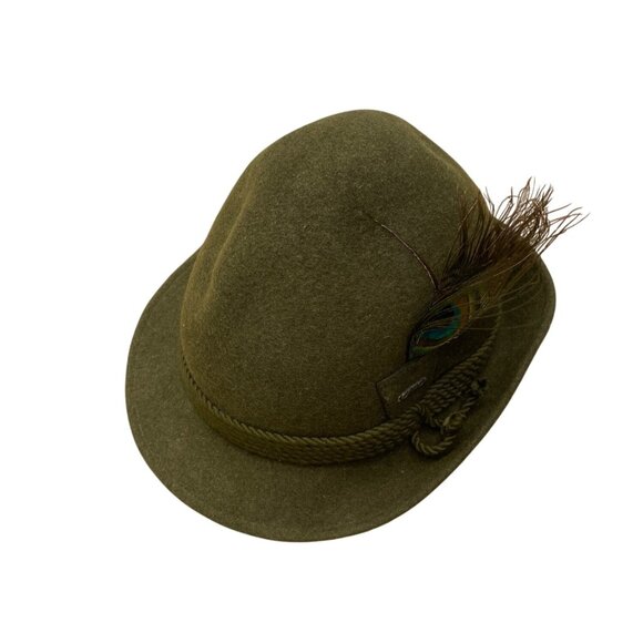 Capo Mens Green Wool Alpine Hat With Feather Detail Made In Austria - Picture 7 of 11